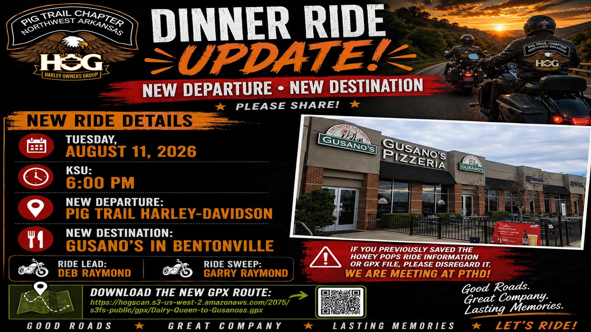 Dinner Ride August 2026